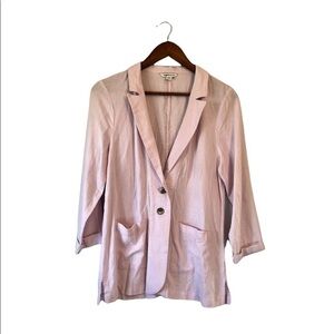 NWOT American eagle outfitters light lilac pink long sleeve linen blend blazer